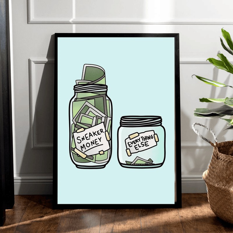 Blank Wall Print Shop Print Material Sneaker Money Sneaker Money