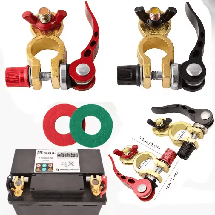 salelink.co.nz Unbranded 2PCS Quick Release Battery Terminal Connectors 2 Pack Quick Release Battery Terminal Connectors