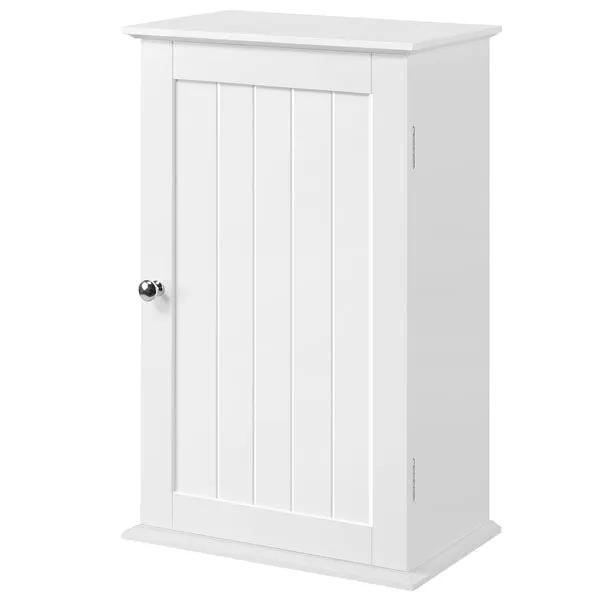 Yaheetech Wall Mounted Cabinet 3 Tiers Storage Single Door Wall Mounted Cabinet 3 Tiers Storage Single Door