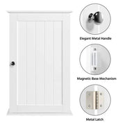 Yaheetech Wall Mounted Cabinet 3 Tiers Storage Single Door Wall Mounted Cabinet 3 Tiers Storage Single Door