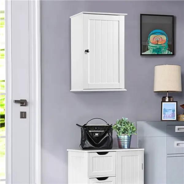 Yaheetech Wall Mounted Cabinet 3 Tiers Storage Single Door Wall Mounted Cabinet 3 Tiers Storage Single Door