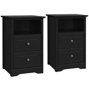 Yaheetech 2PCS End Table with 2 Drawer and 1 Cubby Side Table Night Stand End Table 2PCS End Table with 2 Drawer and 1 Cubby Side Table Night Stand End Table