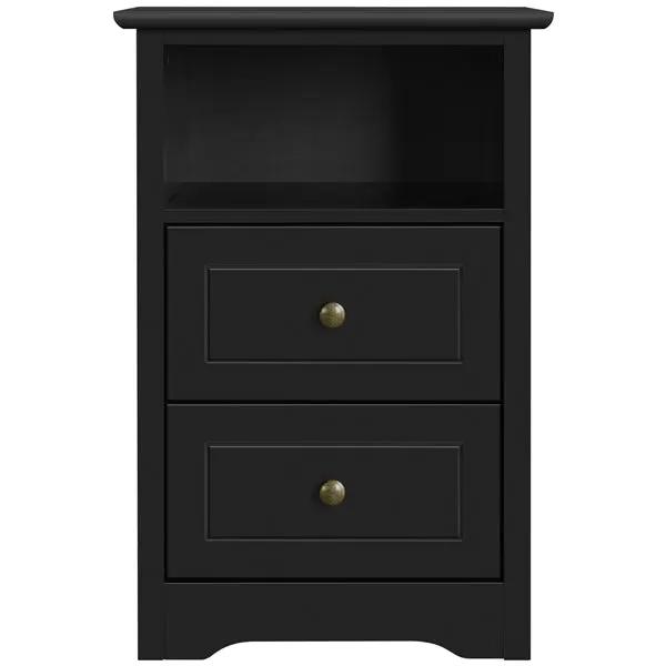 Yaheetech 2PCS End Table with 2 Drawer and 1 Cubby Side Table Night Stand End Table 2PCS End Table with 2 Drawer and 1 Cubby Side Table Night Stand End Table