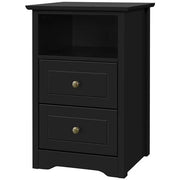 Yaheetech 2PCS End Table with 2 Drawer and 1 Cubby Side Table Night Stand End Table 2PCS End Table with 2 Drawer and 1 Cubby Side Table Night Stand End Table