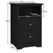 Yaheetech 2PCS End Table with 2 Drawer and 1 Cubby Side Table Night Stand End Table 2PCS End Table with 2 Drawer and 1 Cubby Side Table Night Stand End Table