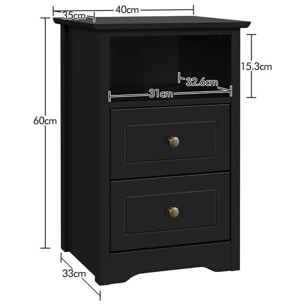 Yaheetech 2PCS End Table with 2 Drawer and 1 Cubby Side Table Night Stand End Table 2PCS End Table with 2 Drawer and 1 Cubby Side Table Night Stand End Table