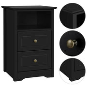 Yaheetech 2PCS End Table with 2 Drawer and 1 Cubby Side Table Night Stand End Table 2PCS End Table with 2 Drawer and 1 Cubby Side Table Night Stand End Table