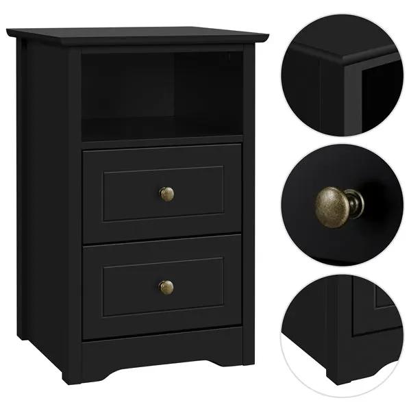 Yaheetech 2PCS End Table with 2 Drawer and 1 Cubby Side Table Night Stand End Table 2PCS End Table with 2 Drawer and 1 Cubby Side Table Night Stand End Table