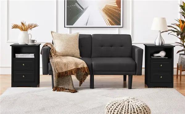 Yaheetech 2PCS End Table with 2 Drawer and 1 Cubby Side Table Night Stand End Table 2PCS End Table with 2 Drawer and 1 Cubby Side Table Night Stand End Table