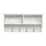 Yaheetech Hallway Coat Hook & Storage Unit White 4 Hooks Storage Hallway Coat Hook & Storage Unit White 4 Hooks Storage