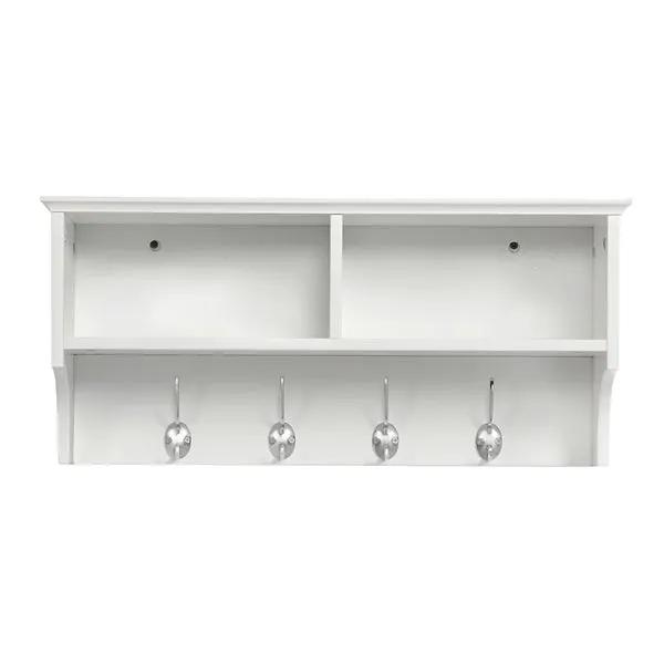 Yaheetech Hallway Coat Hook & Storage Unit White 4 Hooks Storage Hallway Coat Hook & Storage Unit White 4 Hooks Storage