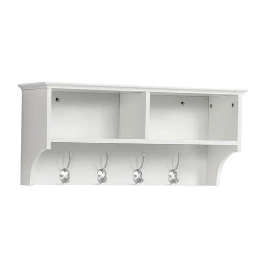 Yaheetech Hallway Coat Hook & Storage Unit White 4 Hooks Storage Hallway Coat Hook & Storage Unit White 4 Hooks Storage