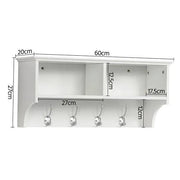 Yaheetech Hallway Coat Hook & Storage Unit White 4 Hooks Storage Hallway Coat Hook & Storage Unit White 4 Hooks Storage