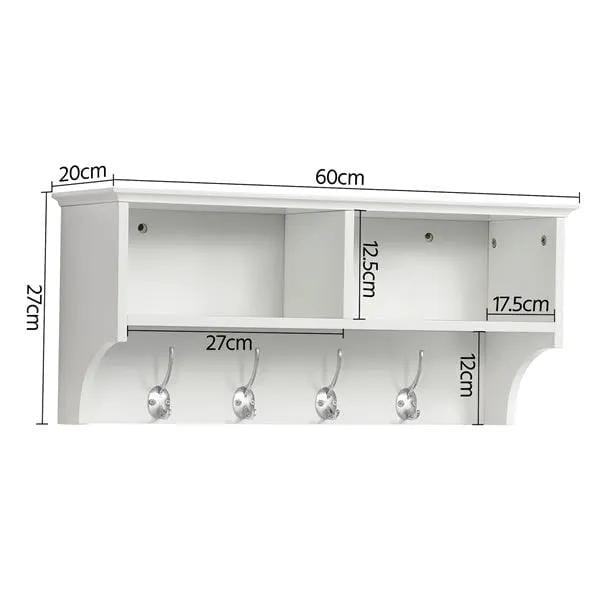 Yaheetech Hallway Coat Hook & Storage Unit White 4 Hooks Storage Hallway Coat Hook & Storage Unit White 4 Hooks Storage