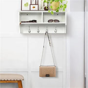 Yaheetech Hallway Coat Hook & Storage Unit White 4 Hooks Storage Hallway Coat Hook & Storage Unit White 4 Hooks Storage