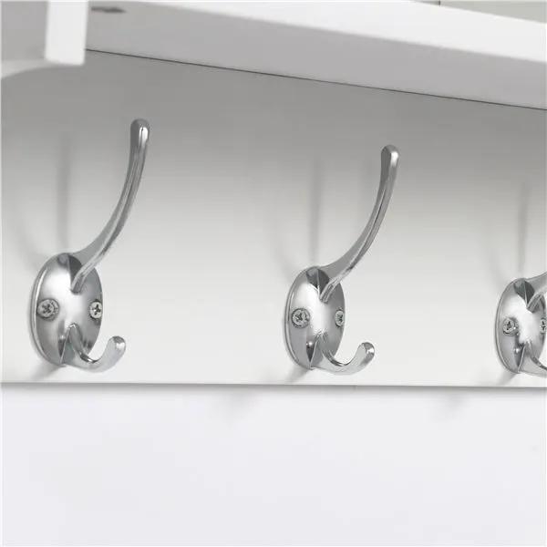 Yaheetech Hallway Coat Hook & Storage Unit White 4 Hooks Storage Hallway Coat Hook & Storage Unit White 4 Hooks Storage