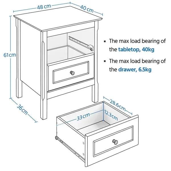 Yaheetech 2pcs End Table with 2 Drawers Side Table Nightstand 2pcs End Table with 2 Drawers Side Table Nightstand