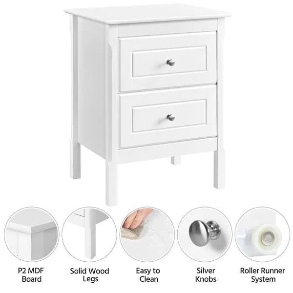Yaheetech 2pcs End Table with 2 Drawers Side Table Nightstand 2pcs End Table with 2 Drawers Side Table Nightstand