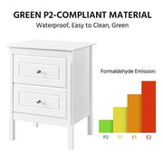 Yaheetech 2pcs End Table with 2 Drawers Side Table Nightstand 2pcs End Table with 2 Drawers Side Table Nightstand
