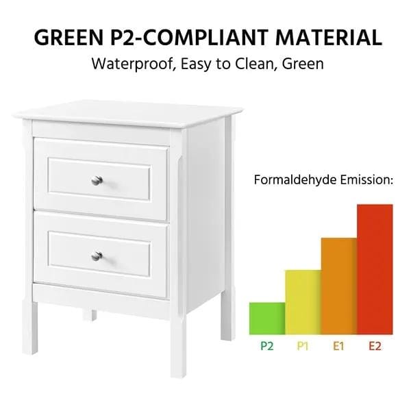 Yaheetech 2pcs End Table with 2 Drawers Side Table Nightstand 2pcs End Table with 2 Drawers Side Table Nightstand