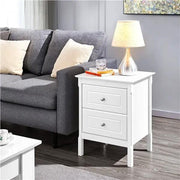 Yaheetech 2pcs End Table with 2 Drawers Side Table Nightstand 2pcs End Table with 2 Drawers Side Table Nightstand