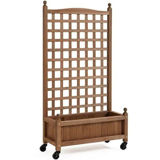 50" H Raised Garden Bed with Trellis planter Box for Vine Climbing Plant – view 1