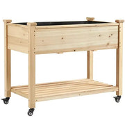 Yaheetech Raised Garden Bed Elevated Garden Bed with Wheels Fir Wood Planting Bed Raised Garden Bed Elevated Garden Bed with Wheels Fir Wood Planting Bed