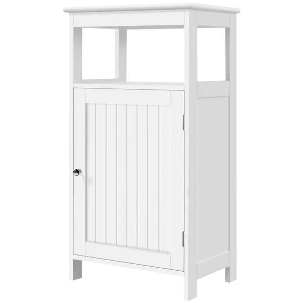 Yaheetech 4-Tier Bathroom Floor Cabinet with Single Door & Adjustable Shelf 4-Tier Bathroom Floor Cabinet with Single Door & Adjustable Shelf