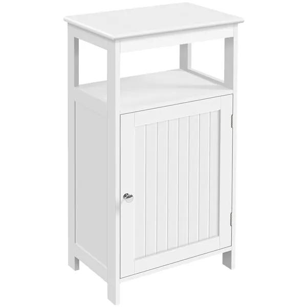 Yaheetech 4-Tier Bathroom Floor Cabinet with Single Door & Adjustable Shelf 4-Tier Bathroom Floor Cabinet with Single Door & Adjustable Shelf