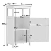 Yaheetech 4-Tier Bathroom Floor Cabinet with Single Door & Adjustable Shelf 4-Tier Bathroom Floor Cabinet with Single Door & Adjustable Shelf