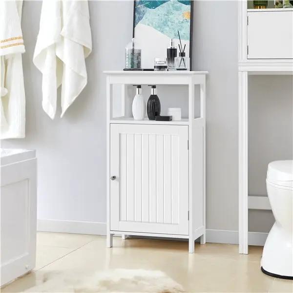 Yaheetech 4-Tier Bathroom Floor Cabinet with Single Door & Adjustable Shelf 4-Tier Bathroom Floor Cabinet with Single Door & Adjustable Shelf