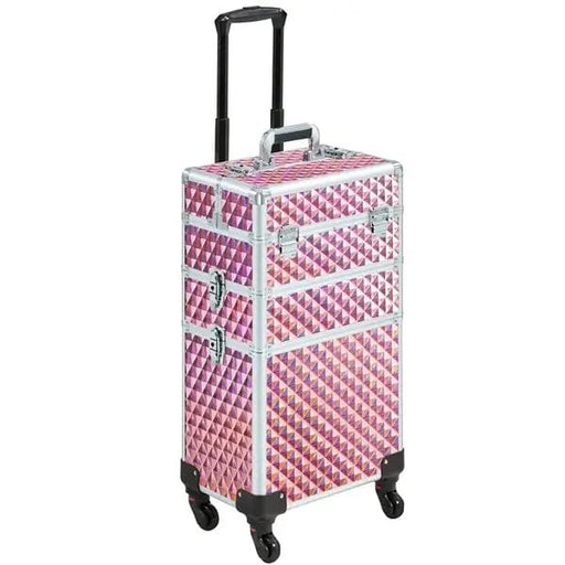 3-in-1 Rolling Makeup Train Case Portable Cosmetic Trolley – view 2