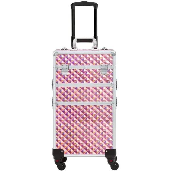 3-in-1 Rolling Makeup Train Case Portable Cosmetic Trolley – view 3