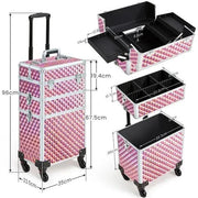 3-in-1 Rolling Makeup Train Case Portable Cosmetic Trolley – view 6