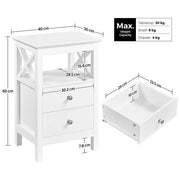 2PCS Farmhouse Bedside Table with 2 Drawer End Table Nightstand – view 4