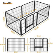 6 Panels Dog Playpen Foldable Metal Pet Playpen by Yaheetech