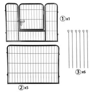 6 Panels Dog Playpen Foldable Metal Pet Playpen by Yaheetech