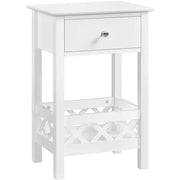 Yaheetech Bedside Table with 1 Drawer 1 Shelf with Fence Sofa Side Table Nightstand Bedside Table with 1 Drawer 1 Shelf with Fence Sofa Side Table Nightstand