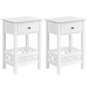 Yaheetech Bedside Table with 1 Drawer 1 Shelf with Fence Sofa Side Table Nightstand Bedside Table with 1 Drawer 1 Shelf with Fence Sofa Side Table Nightstand