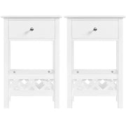 Yaheetech Bedside Table with 1 Drawer 1 Shelf with Fence Sofa Side Table Nightstand Bedside Table with 1 Drawer 1 Shelf with Fence Sofa Side Table Nightstand