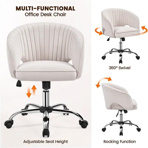 Home Office Chair Computer Chair with Tufted Barrel Back by Yaheetech