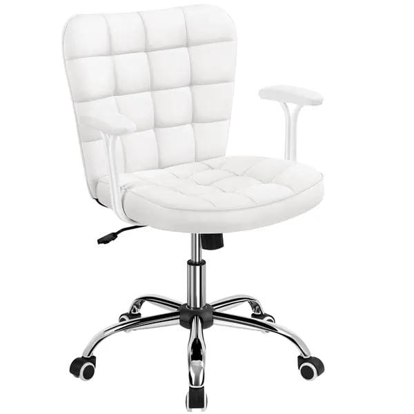 Yaheetech Mid-Back PU Leather Office Task Chair Computer Chair Vanity Chair Mid-Back PU Leather Office Task Chair Computer Chair Vanity Chair