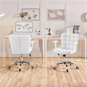 Yaheetech Mid-Back PU Leather Office Task Chair Computer Chair Vanity Chair Mid-Back PU Leather Office Task Chair Computer Chair Vanity Chair
