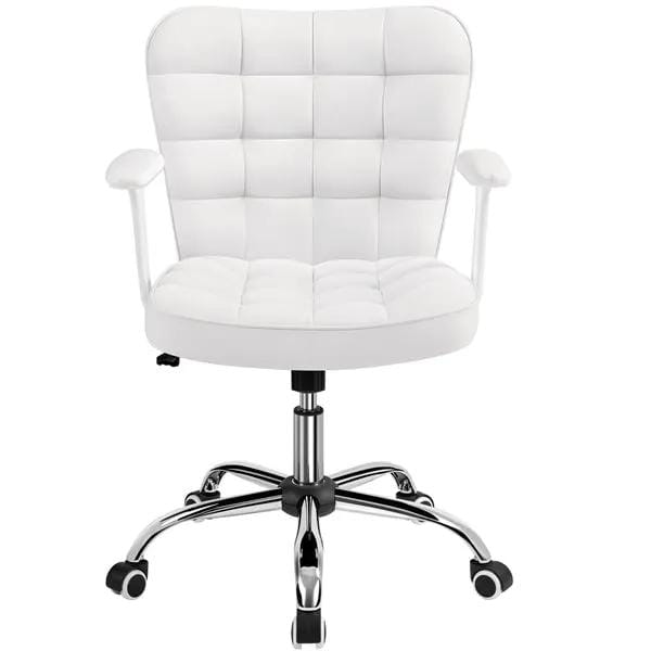 Yaheetech Mid-Back PU Leather Office Task Chair Computer Chair Vanity Chair Mid-Back PU Leather Office Task Chair Computer Chair Vanity Chair