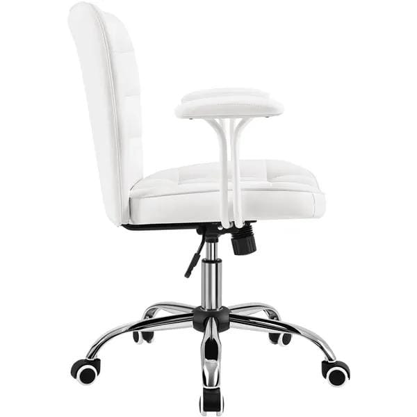 Yaheetech Mid-Back PU Leather Office Task Chair Computer Chair Vanity Chair Mid-Back PU Leather Office Task Chair Computer Chair Vanity Chair