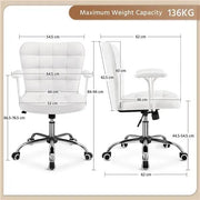 Yaheetech Mid-Back PU Leather Office Task Chair Computer Chair Vanity Chair Mid-Back PU Leather Office Task Chair Computer Chair Vanity Chair
