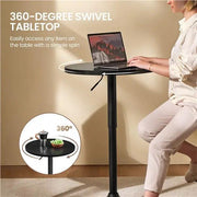 Adjustable Pub Table Bistro Table Pedestal Table by Yaheetech
