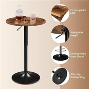 Adjustable Height Pub Table Counter Height Bistro Table w/ 360° Swivel Tabletop by Yaheetech