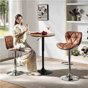 Adjustable Height Pub Table Counter Height Bistro Table w/ 360° Swivel Tabletop by Yaheetech