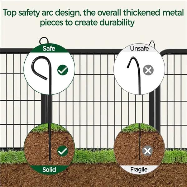 60cm Tall Dog Playpen Panels 8 Panels Dog Pen Metal Pet Playpen by Yaheetech